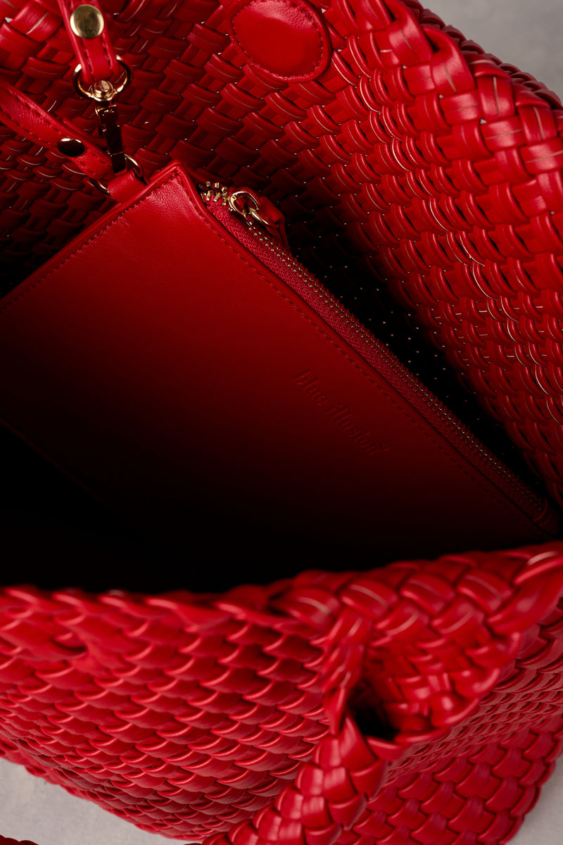 Kira Woven Tote - Rouge