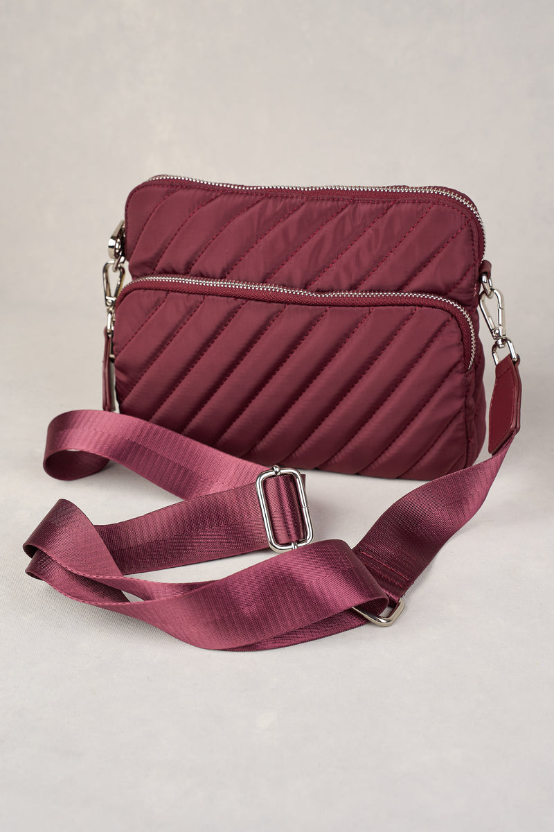 Manon Quilted Crossbody Bag - Merlot