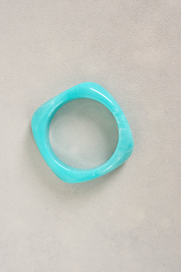 MARBLE RESIN BANGLE - AQUAMARINE