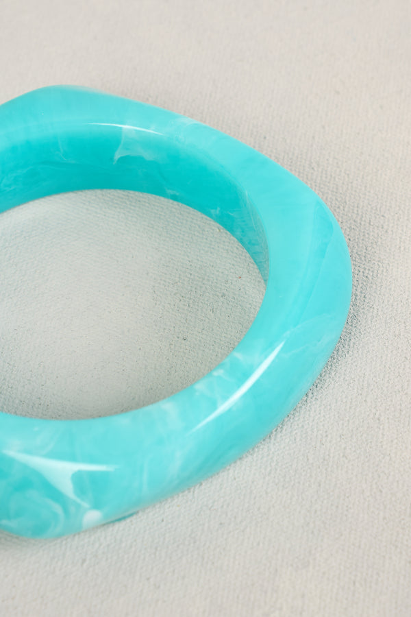 MARBLE RESIN BANGLE - AQUAMARINE