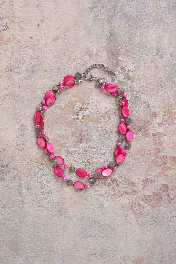 Metalic Rose Shell Necklace