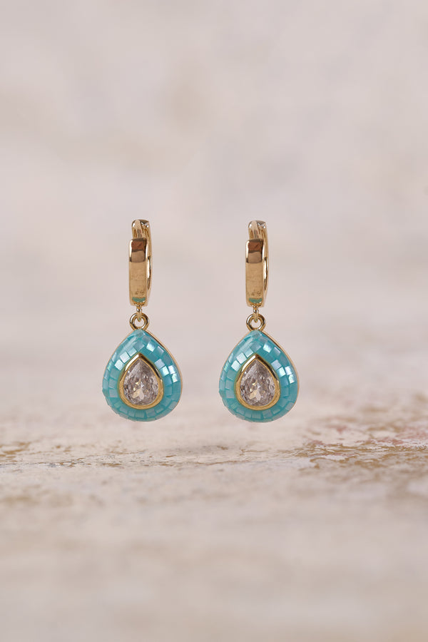 Mosaic Shell Drop Earrings