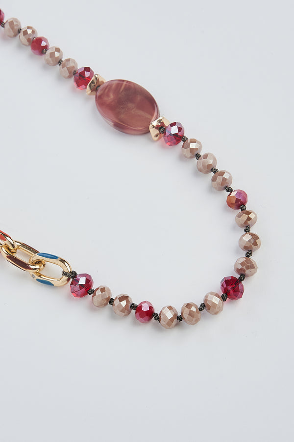 Multi Red Stone Necklace