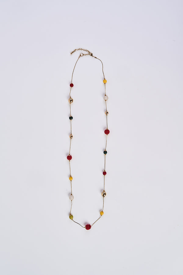 Multi Stone & Bead Necklace
