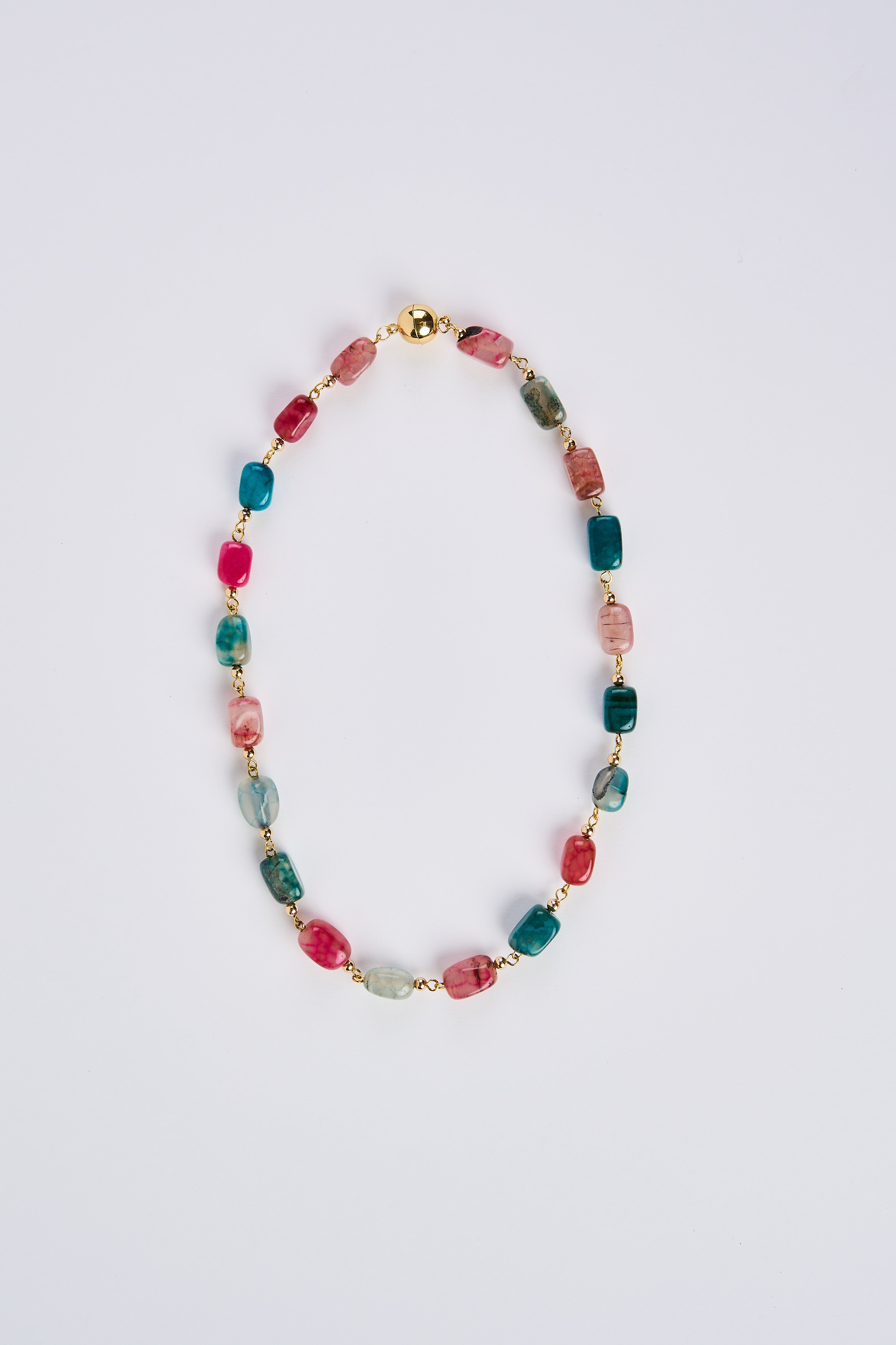 Multi-color Gemstone Necklace - GoldInArt.com