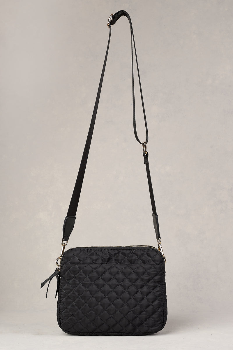 NAOMI QUILTED CROSSBODY BAG - BLACK 