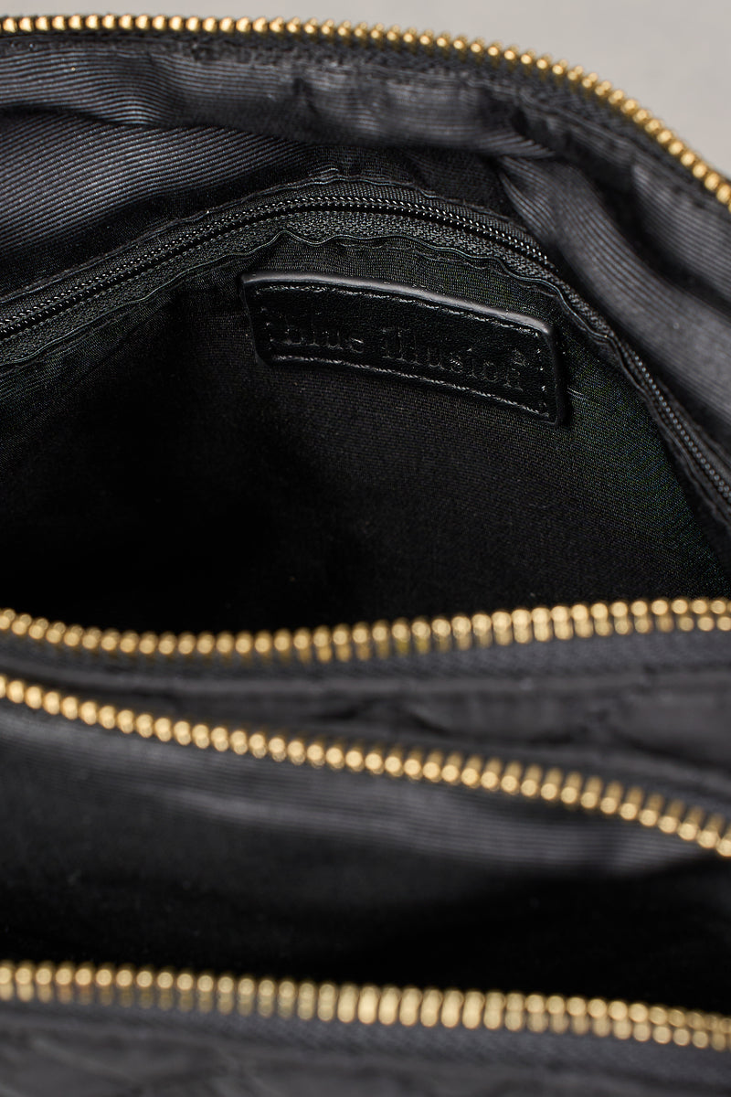 NAOMI QUILTED CROSSBODY BAG - BLACK 