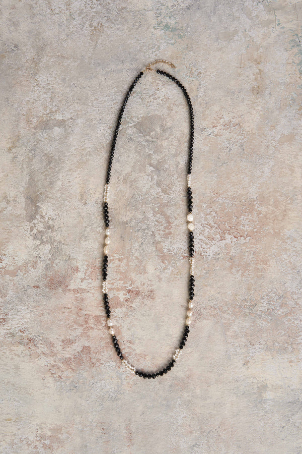 Noir Pearl & Bead Necklace