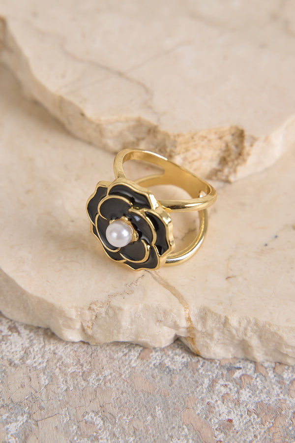 Noir Rose Scarf Ring