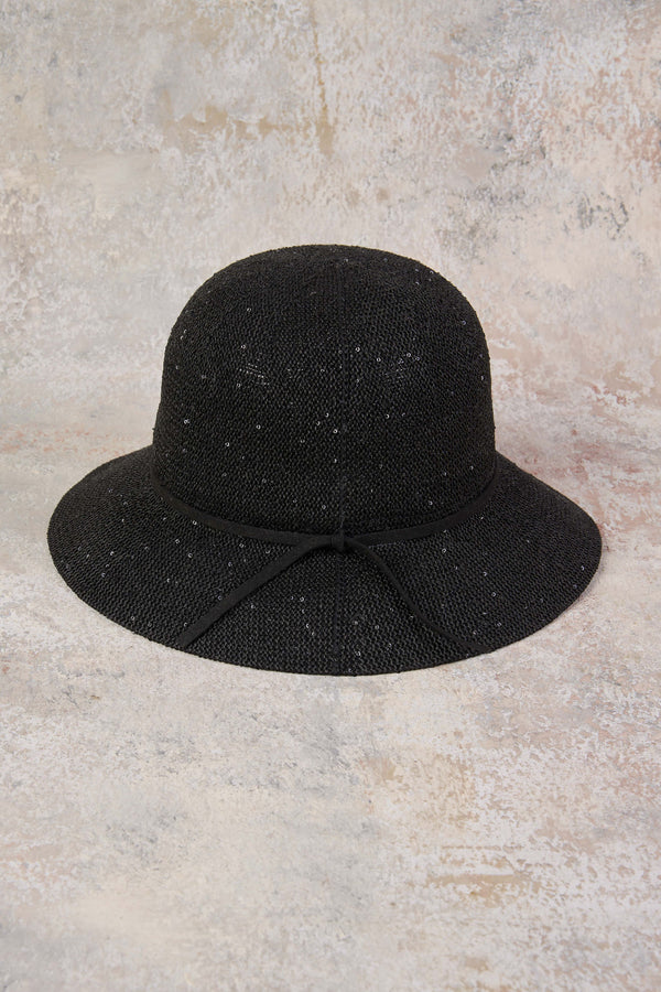 Noir Shimmer Weave Sunhat