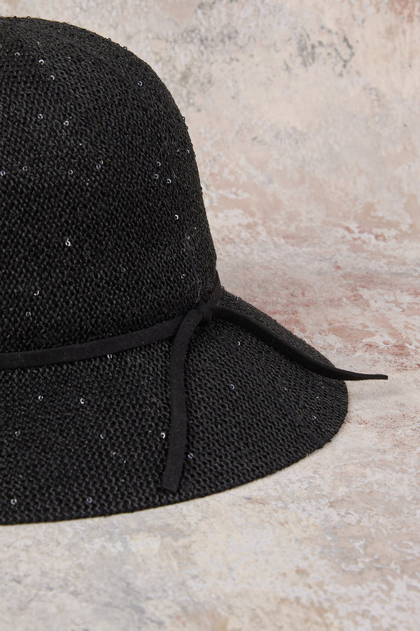 Noir Shimmer Weave Sunhat