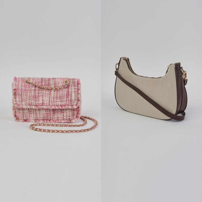 all things pink, Gabriella Tweed Bag, Sable Saddle Bag