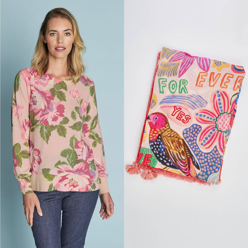 Multi Floral Wool Jumper, Nathalie Lété Throw