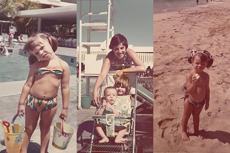 Mothers Day Poolside Vintage Photo 