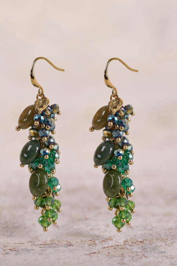 Olive Stone Drop Earrings