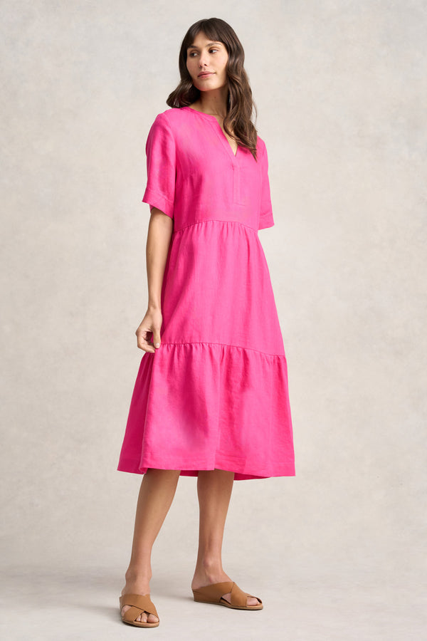 Tiered Linen Dress