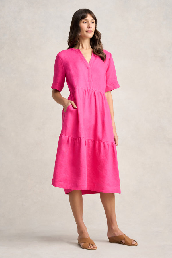 Tiered Linen Dress