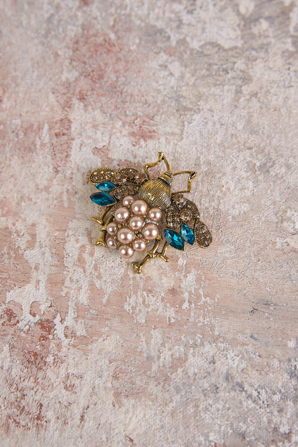 Pearl Insect Brooch