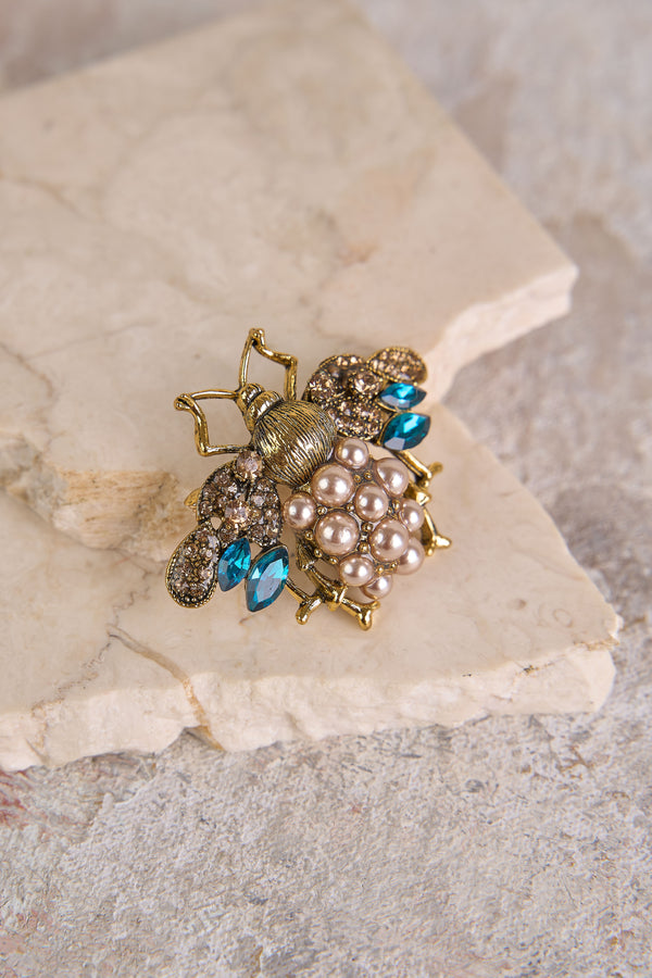 Pearl Insect Brooch