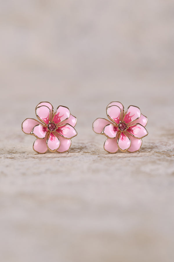 Pink Floral Earrings