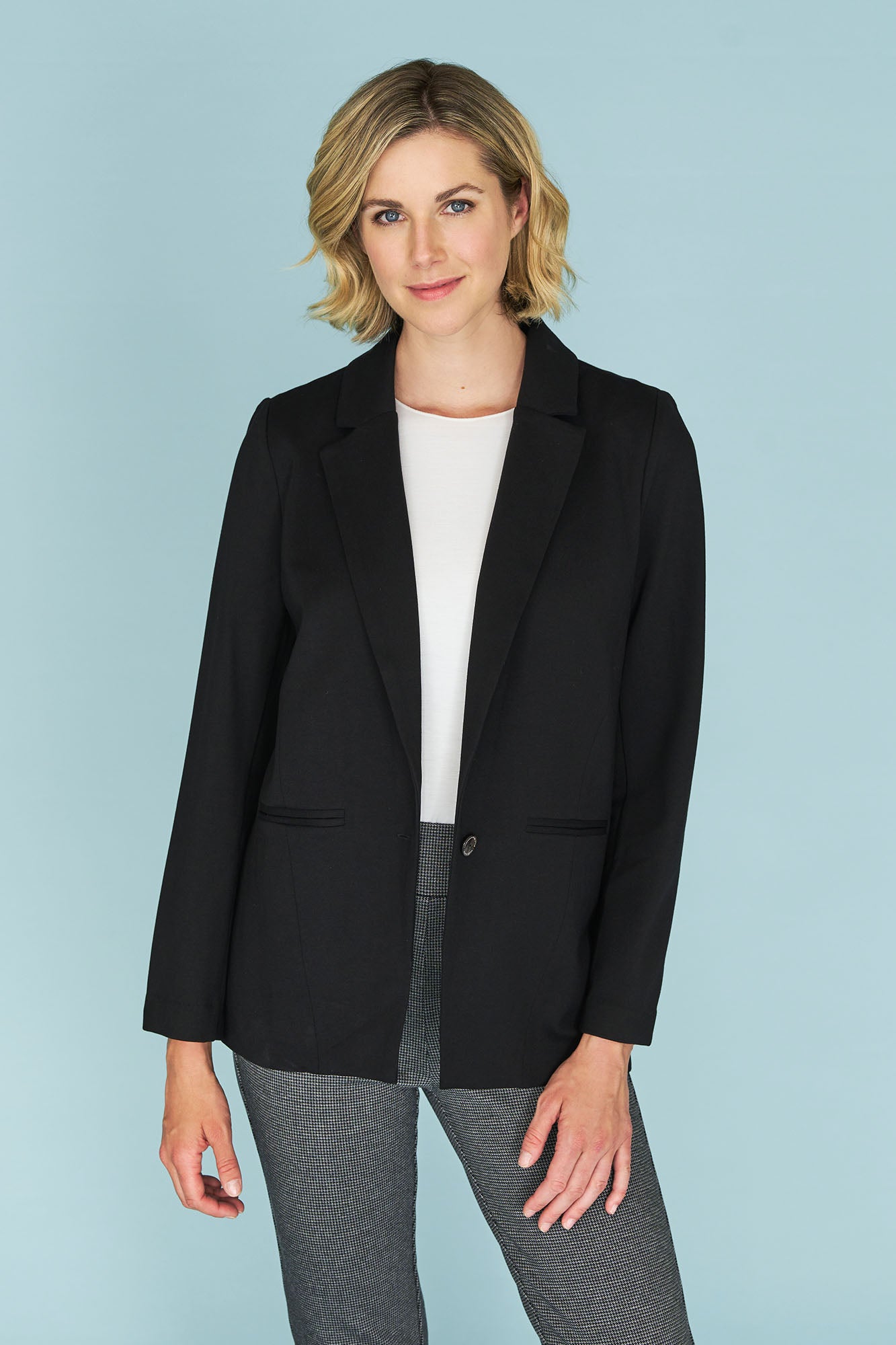 Unstructured stretch ponte outlet blazer