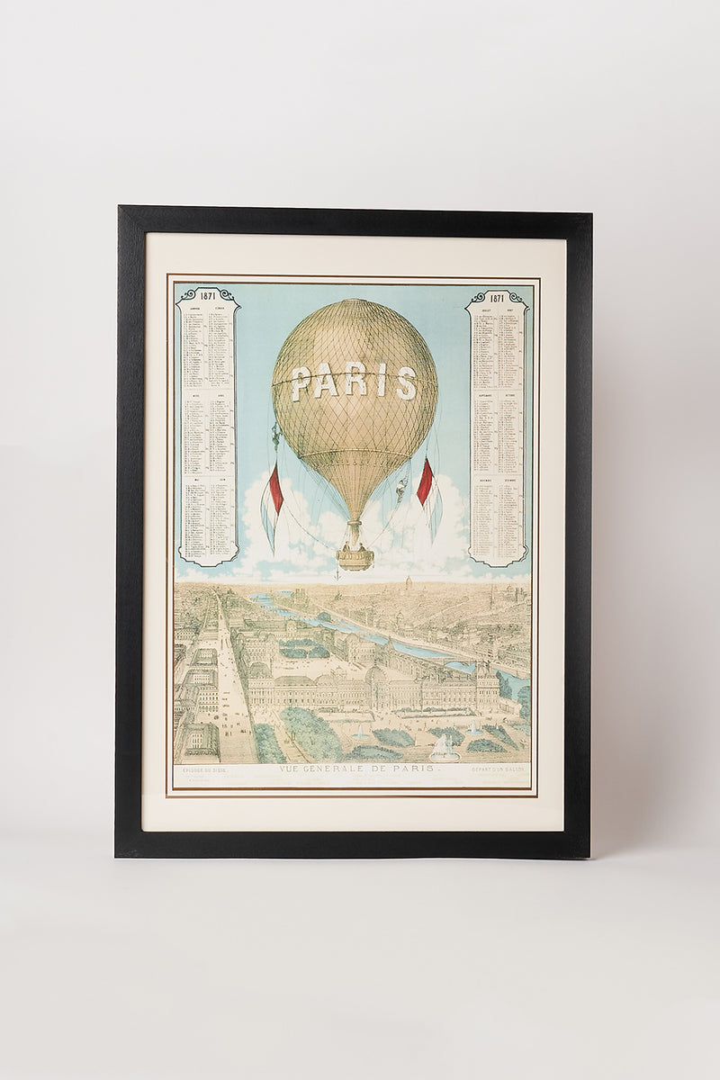 Paris Hot Air Balloon Framed Print