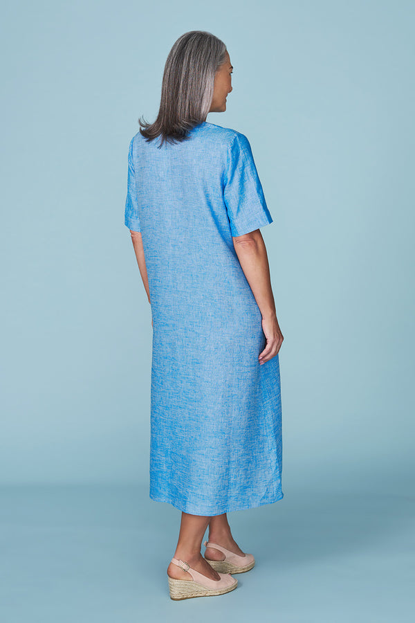 Linen A-Line Midi Dress