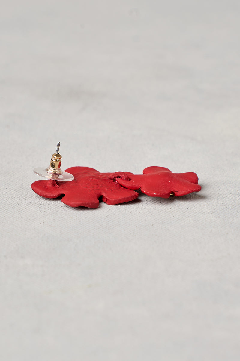 Red Floral Earrings