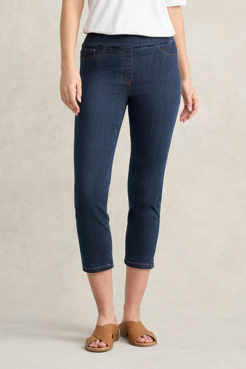 Bengajean Three Quarter Slim Leg - Mid Indigo