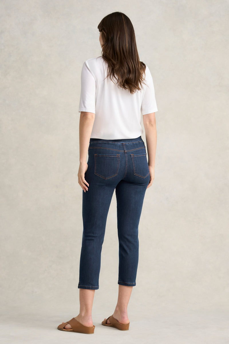 Bengajean Three Quarter Slim Leg - Mid Indigo