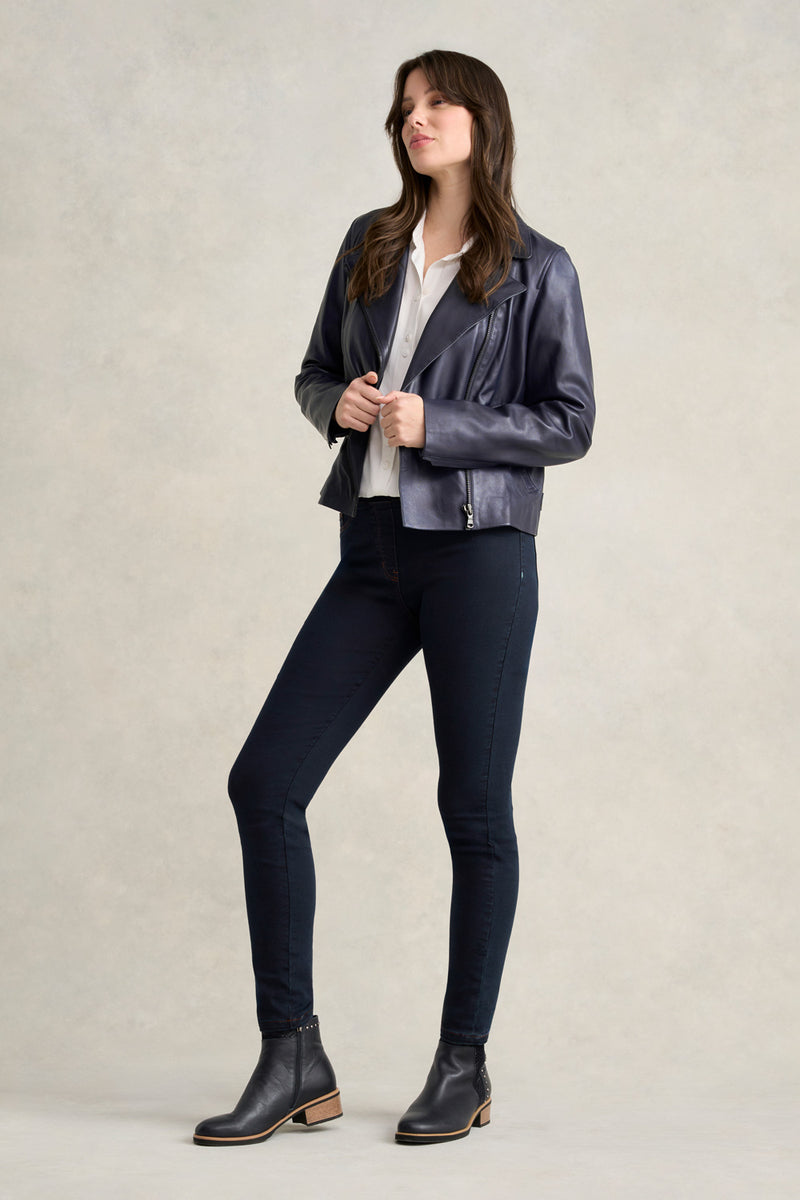 Leather Moto Jacket - Ink