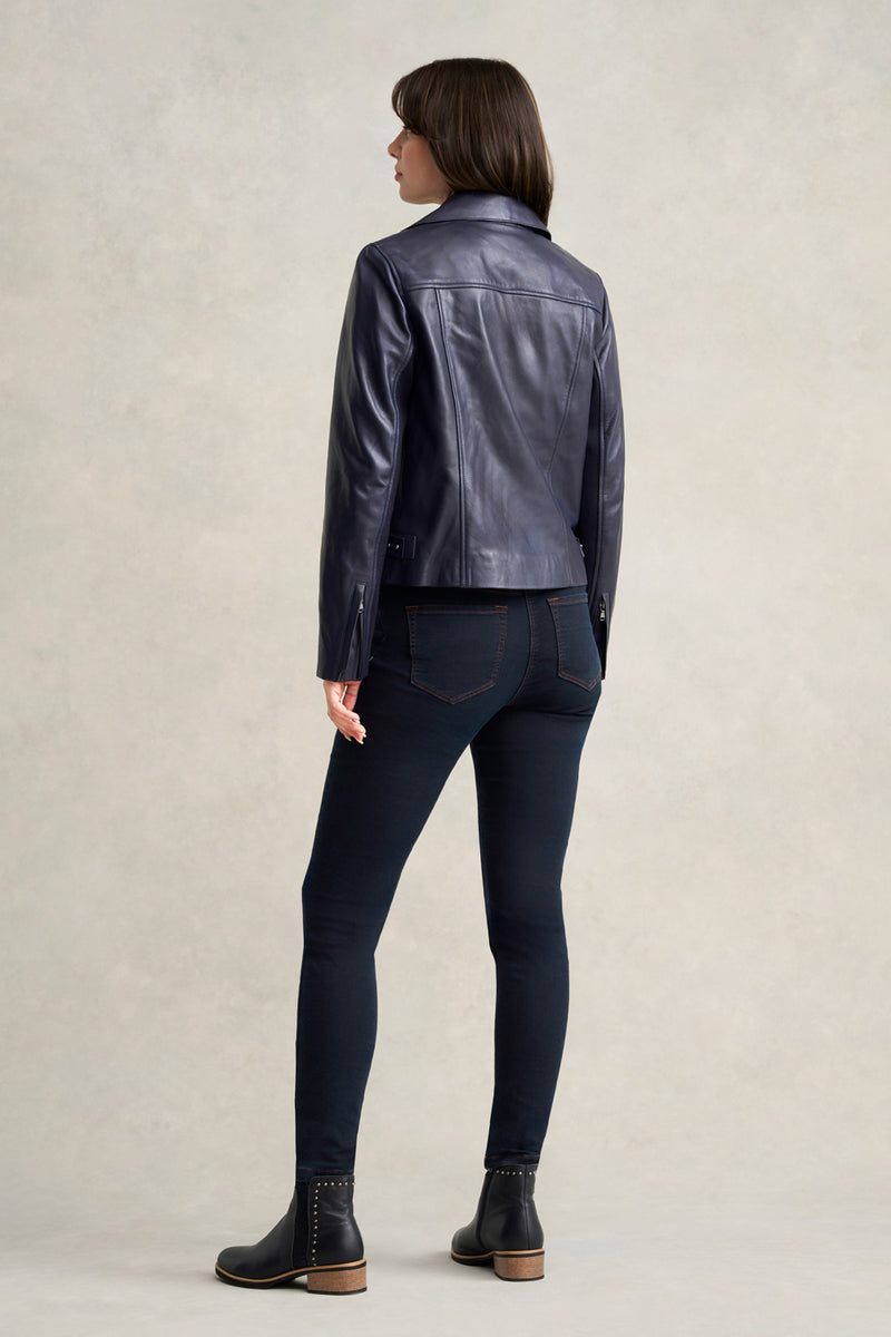 Leather Moto Jacket - Ink