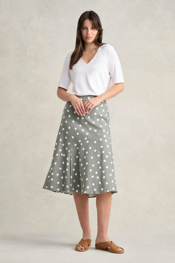 Printed Linen Skirt