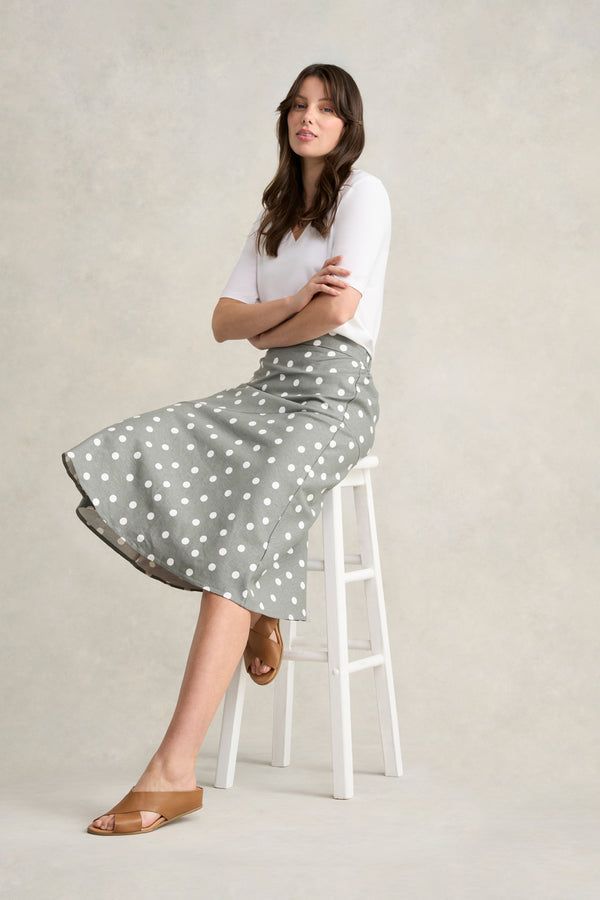 Printed Linen Skirt