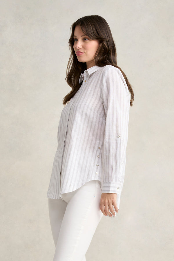 Stripe Side Button Shirt