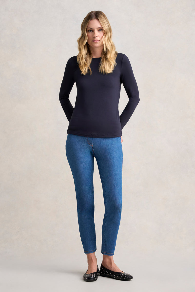 Long Sleeve Crew Neck Top - Ink