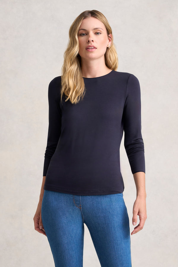 Long Sleeve Crew Neck Top - Ink