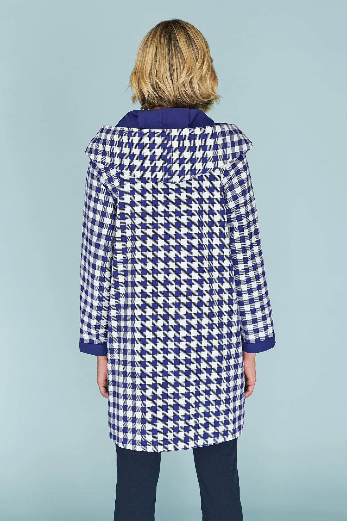 Blue illusion store reversible raincoat