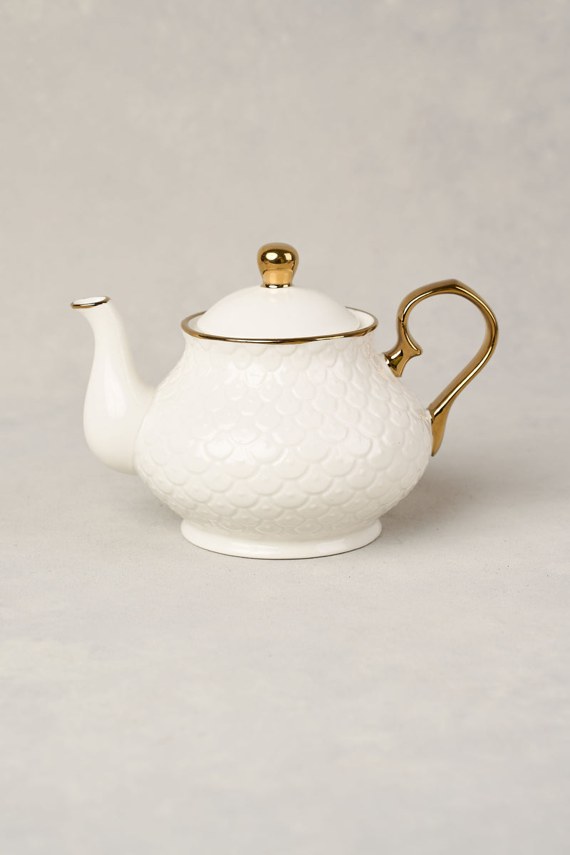 Ripple White Teapot - white