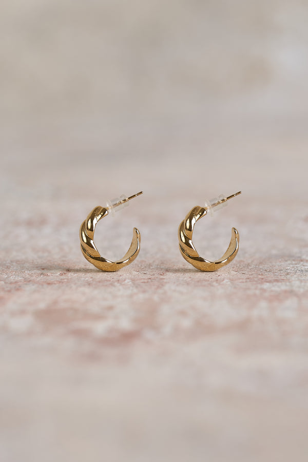 18K Gold Plated Rope Hoops
