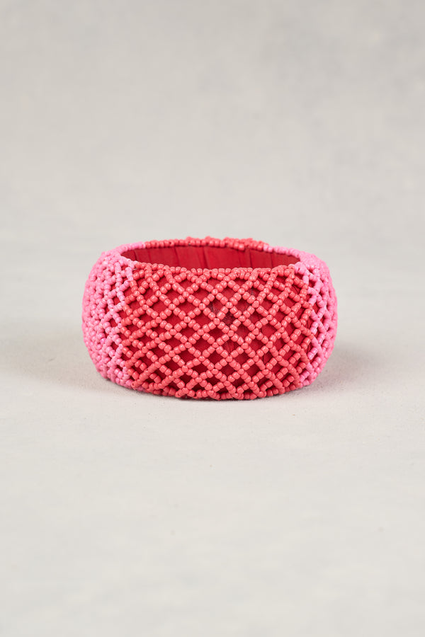 Rose Beaded Bangle - Pink Multicolour