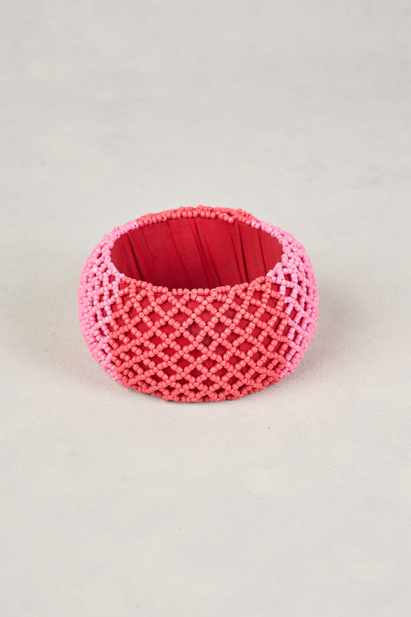 Rose Beaded Bangle - Pink Multicolour