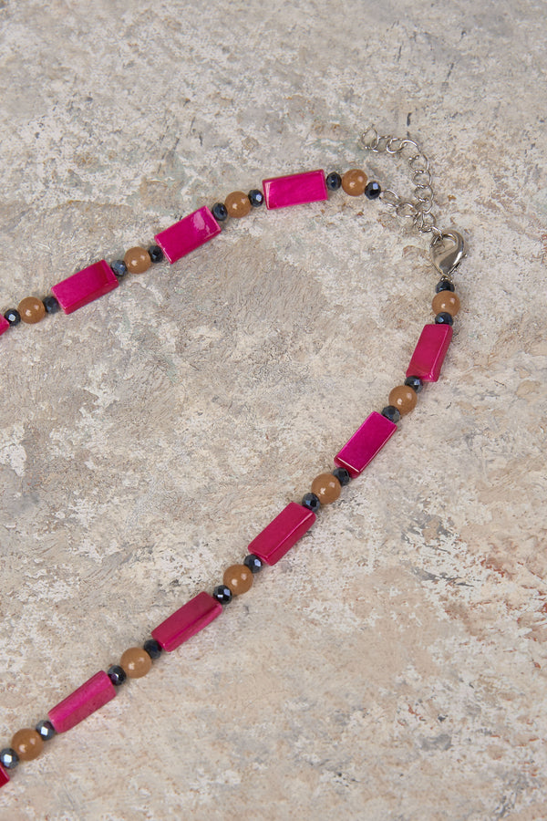 Rose Beaded Shell Necklace