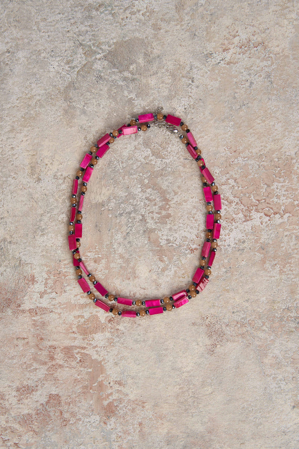 Rose Beaded Shell Necklace