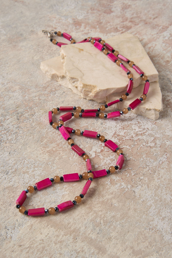 Rose Beaded Shell Necklace