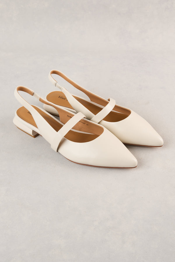 Elisa Pointed Flat - Ecru