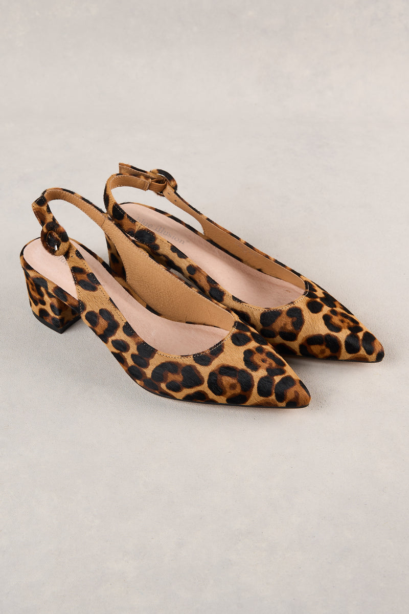 Colette Sling Back Heel - Leopard