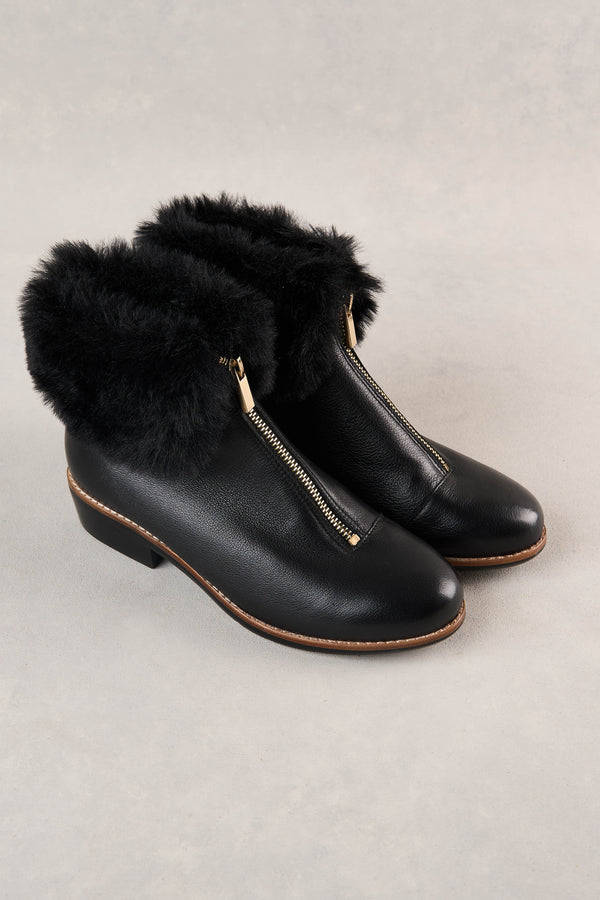 Claire Zip Front Boot - Black