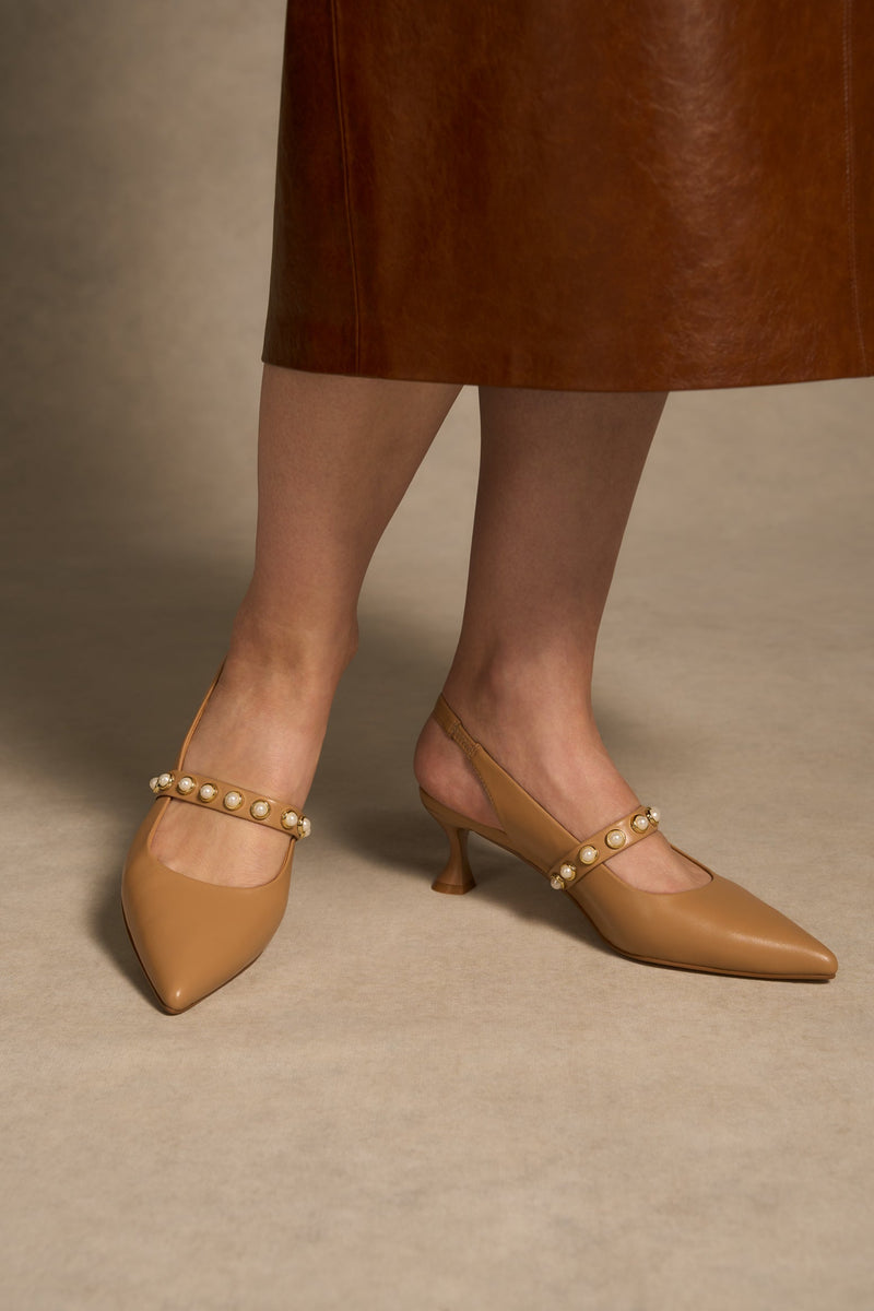 Audrey Kitten Heel - Tan