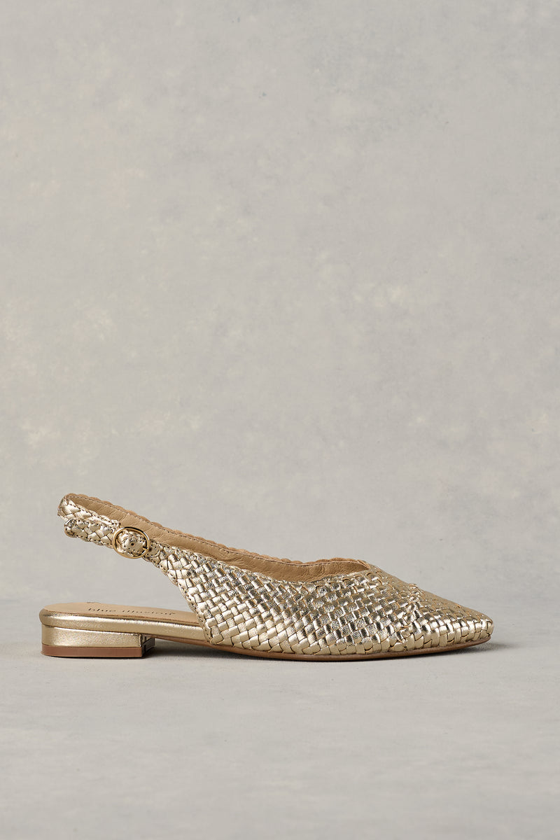 Hazel Woven Slingback - Gold